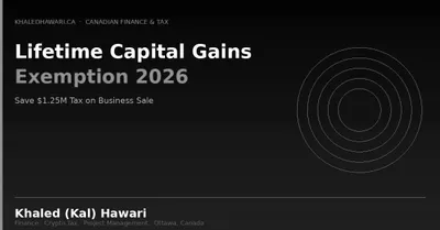 A dark title card reading 'Lifetime Capital Gains Exemption 2026: Save $1.25M Tax on Business Sale'