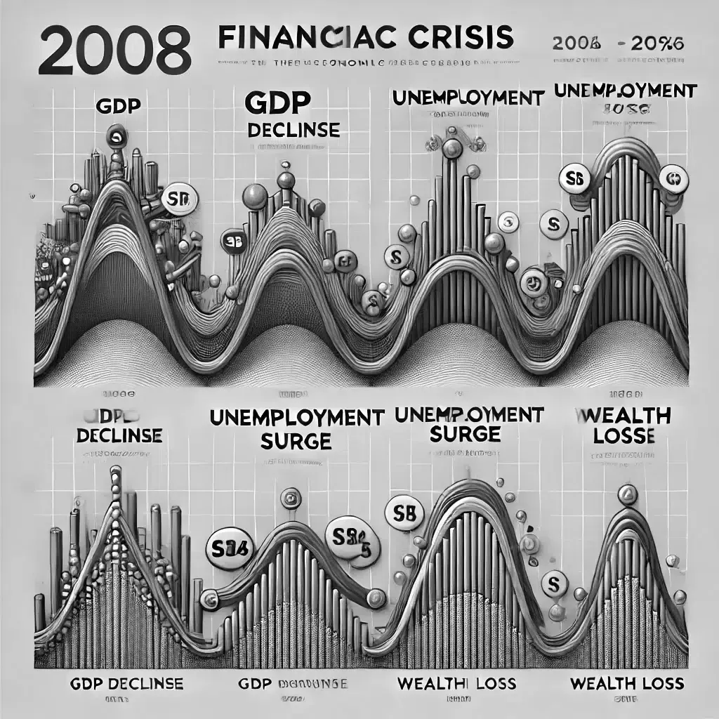 Chart illustrating major economic indicators affected by the 2008 financial crisis