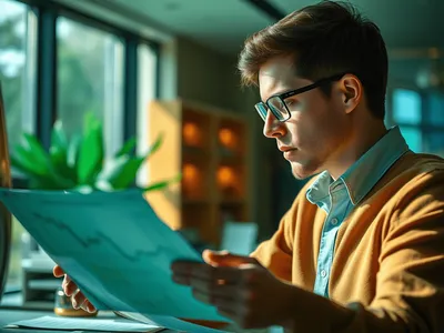 A small business owner reviewing GST HST registration requirements and revenue thresholds on a financial statement