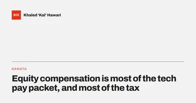 A title card reading 'Equity compensation is most of the tech pay packet, and most of the tax'
