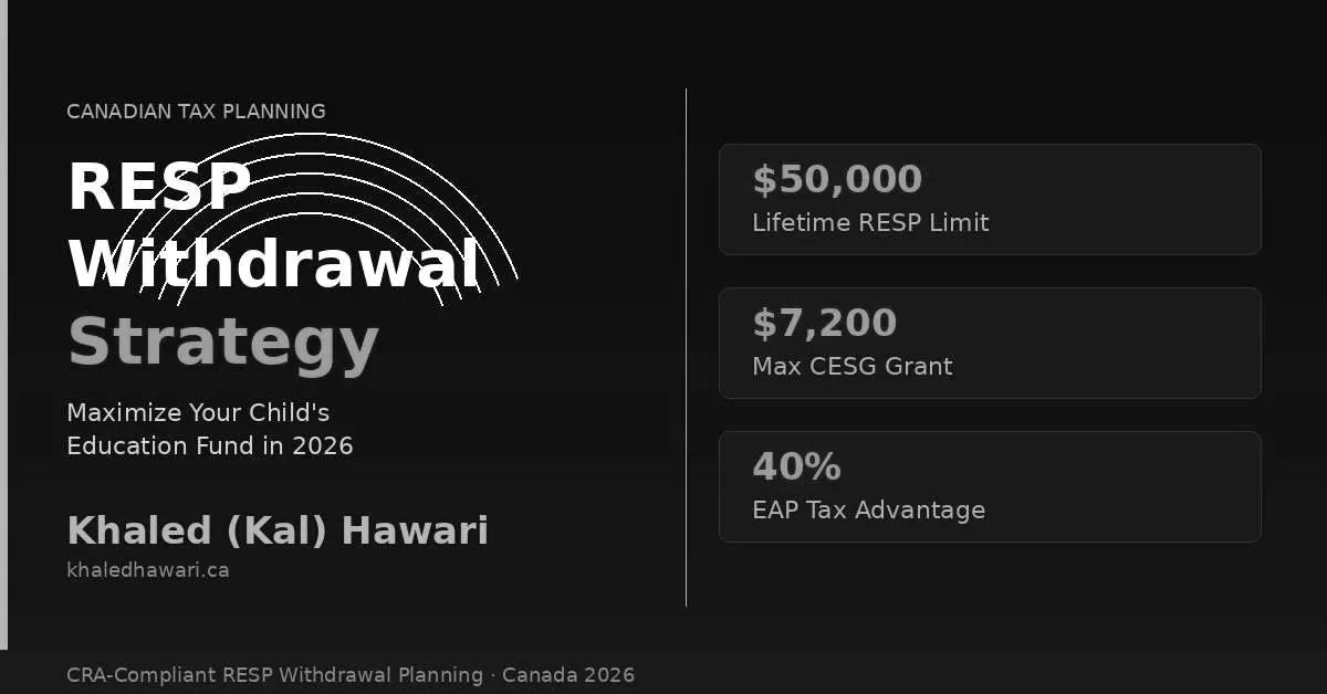 RESP Withdrawal Strategy Guide 2026 - Khaled Kal Hawari Ottawa Crypto Tax and Finance