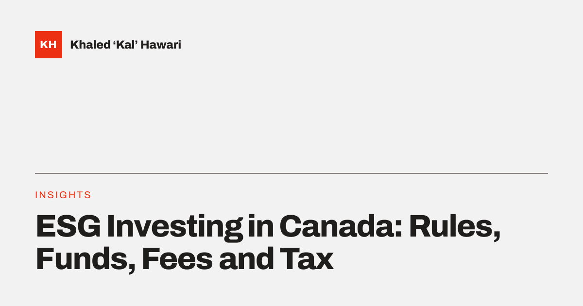 ESG Sustainable Investing Canada: Build a Portfolio